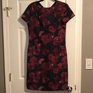Brooks Brothers Navy and Mauve floral print dress